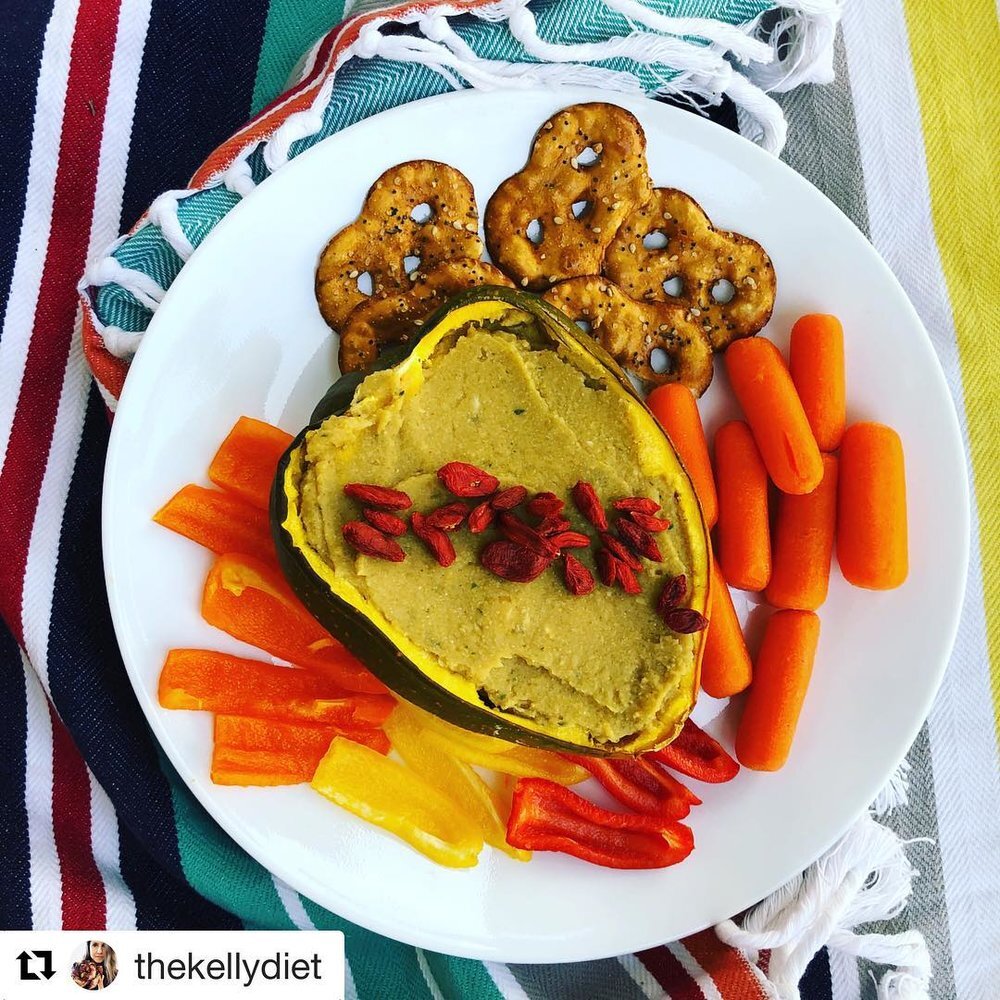 ACORN SQUASH HUMMUS WITH BLACK GARLIC