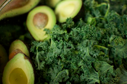 KALE, CARROT, AVOCADO AND BLACK GARLIC SALAD