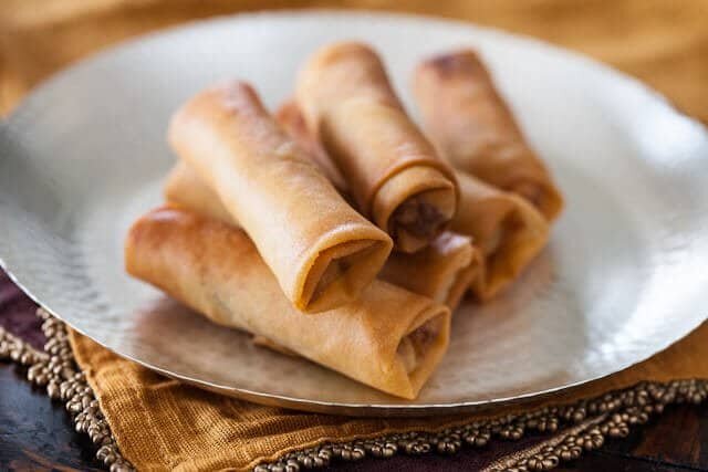 BLACK GARLIC EGG ROLLS