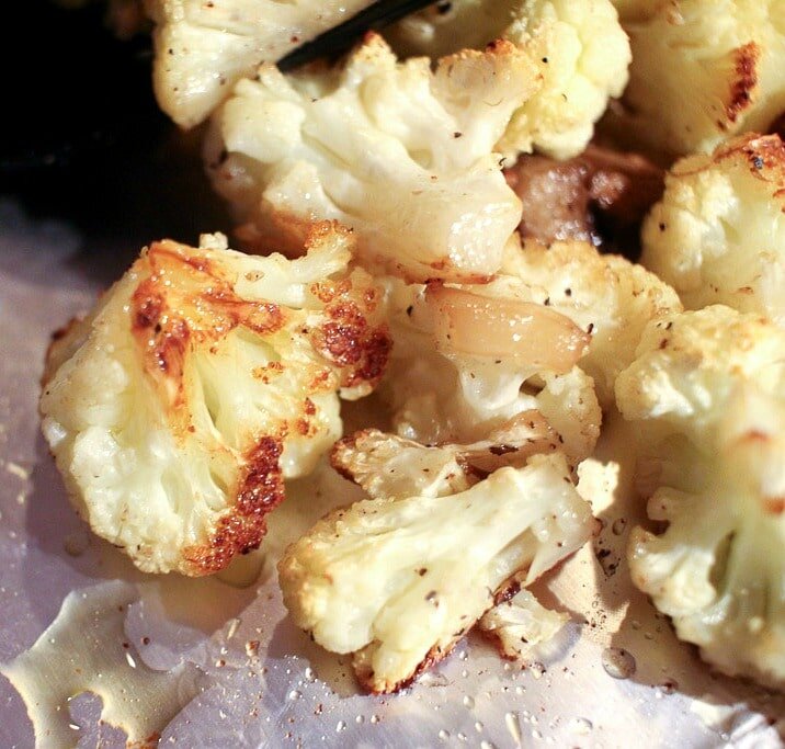 ROASTED CAULIFLOWER WITH BLACK GARLIC