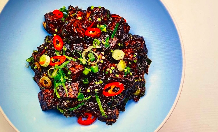 Recipe of the Week: Black Garlic & Soy Glazed Tofu with Chilli & Spring Onions