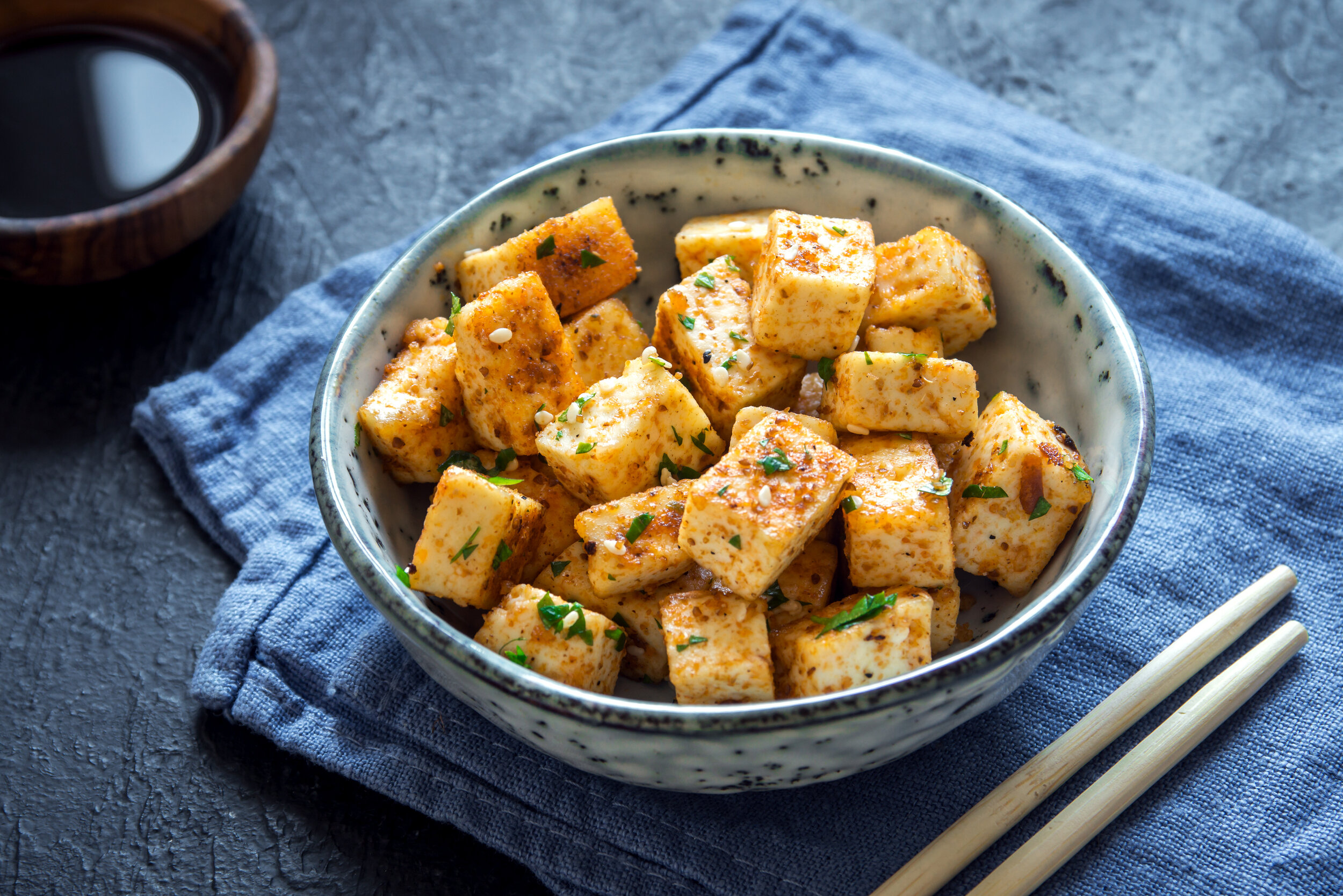 Black Pepper Tofu with Black Garlic Sauce