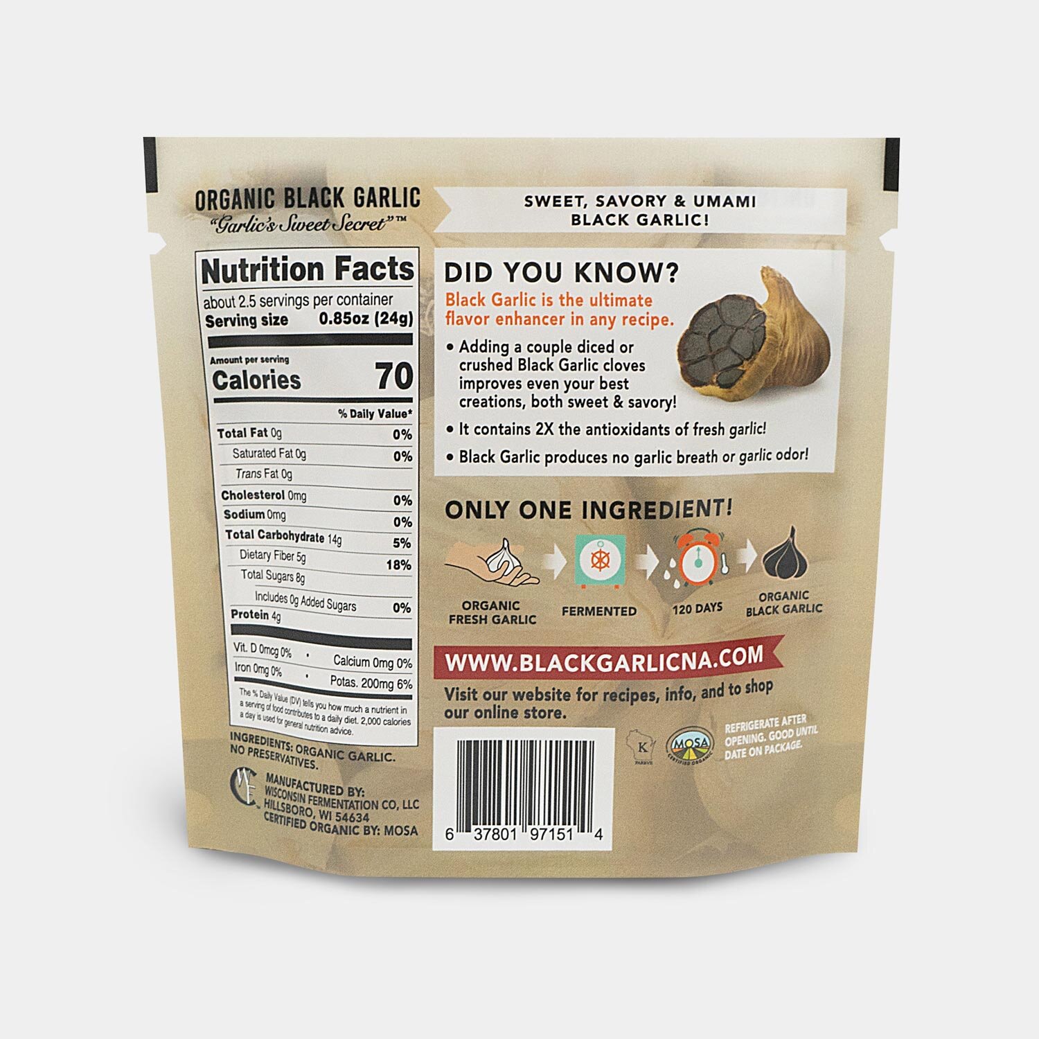 Organic Black Garlic Whole Bulbs – (2 Packs of 2 Bulbs)