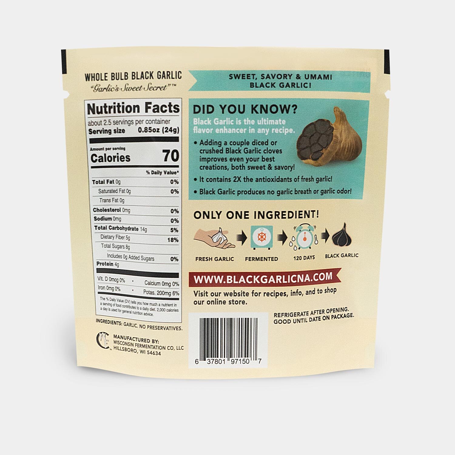 Black Garlic Whole Bulbs – (2 Packs of 2 Bulbs)