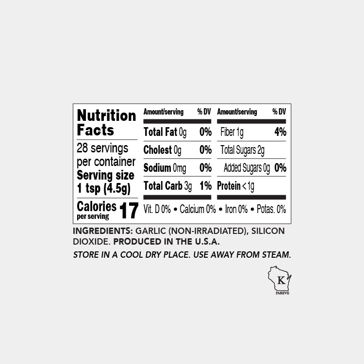 Granulated Black Garlic Powder – 4.5 oz Shaker – Conventional